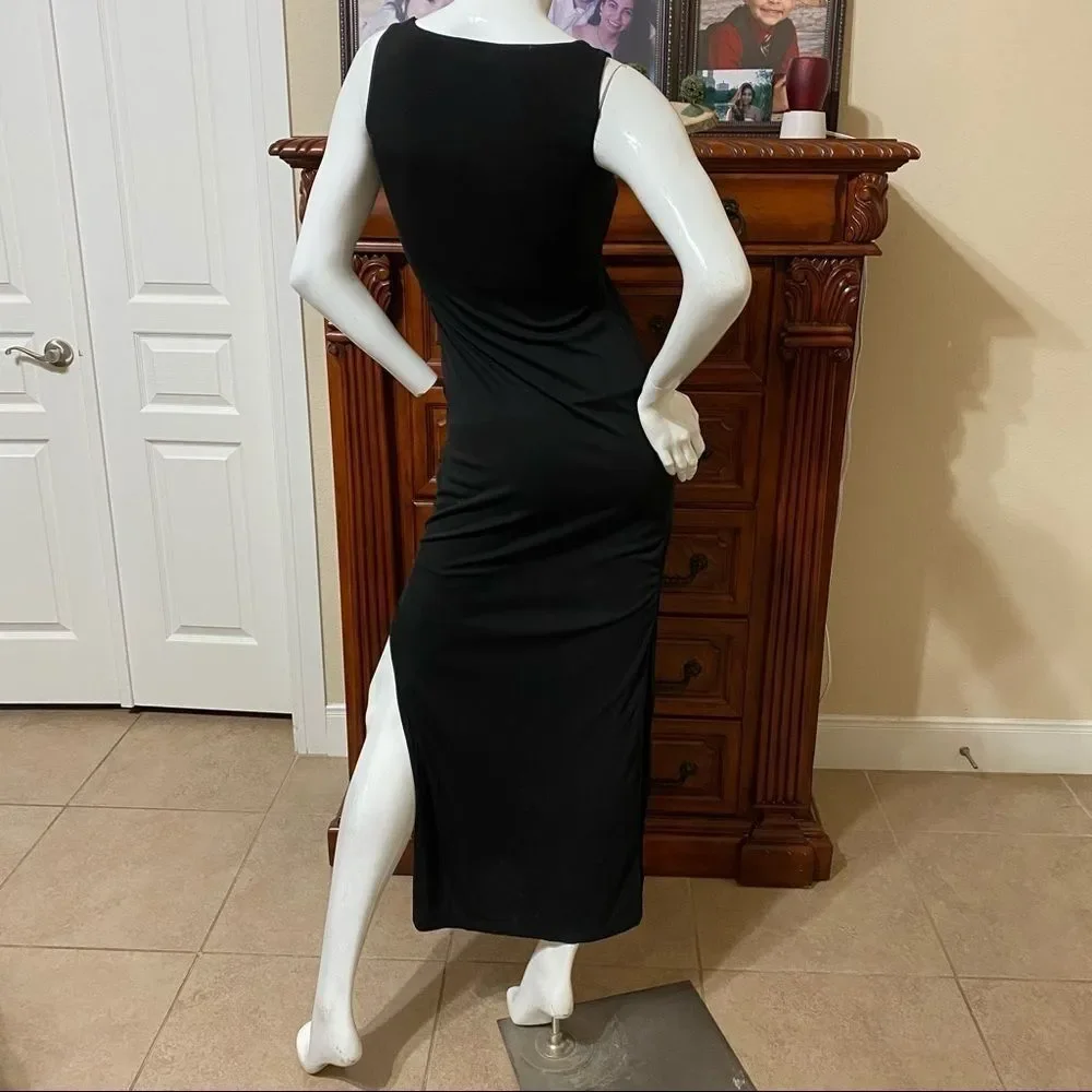 Le Chateau black long dress with a high slit - Picture 3 of 4